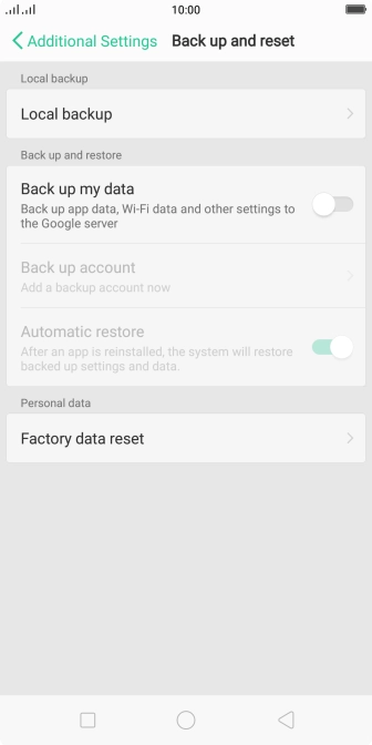 Press Factory data reset. Press Factory data reset.