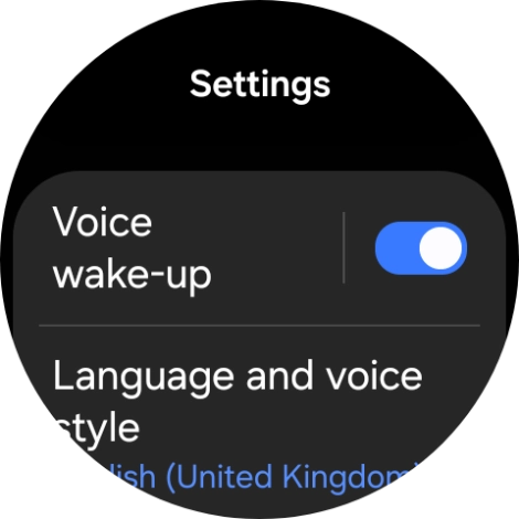 Press Language and voice style. Press Language and voice style.