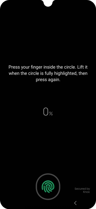 Follow the instructions on the screen to create the phone lock code using your fingerprint. Follow the instructions on the screen to create the phone lock code using your fingerprint.