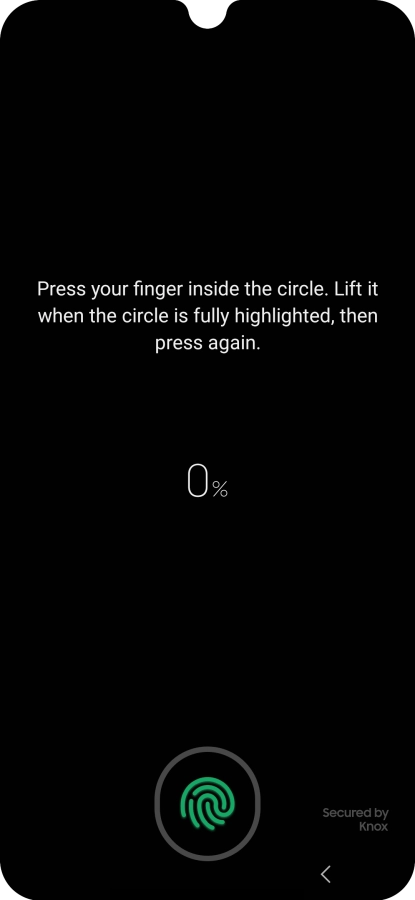 Follow the instructions on the screen to create the phone lock code using your fingerprint. Follow the instructions on the screen to create the phone lock code using your fingerprint.
