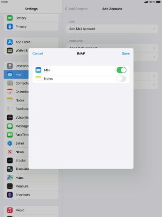 Press Save. Your email account has now been set up. To select more settings for incoming and outgoing server, proceed with the following steps. Press Save. Your email account has now been set up. To select more settings for incoming and outgoing server, proceed with the following steps.