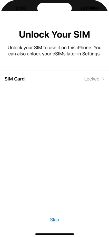 Press SIM Card. Press SIM Card.