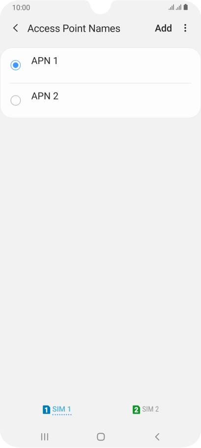 Press the field next to the data connection to activate it. Press the field next to the data connection to activate it.