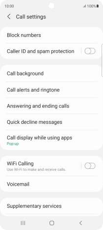 Press Supplementary services. Press Supplementary services.