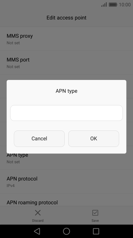 Key in default and press OK. Key in default and press OK.