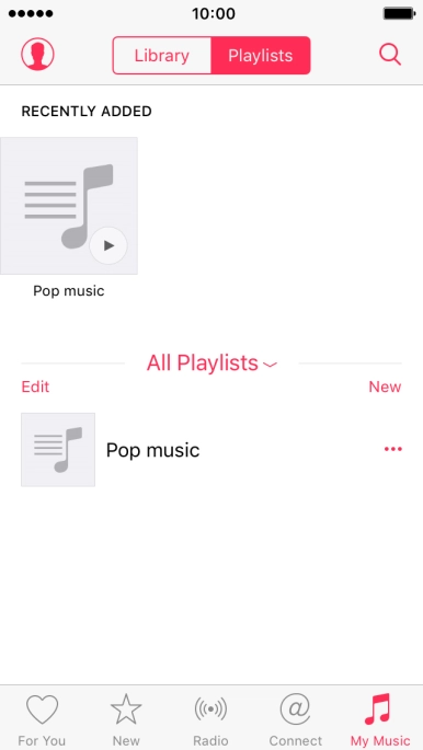 Press New and key in the name of the playlist. Press New and key in the name of the playlist.