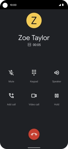 Press the end call icon. Press the end call icon.