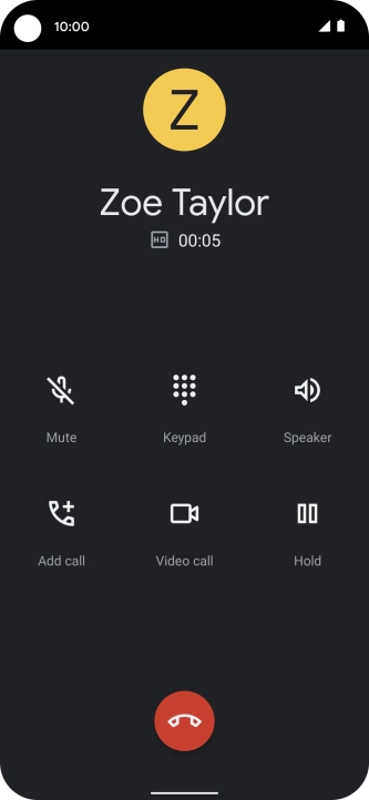 Press the end call icon. Press the end call icon.