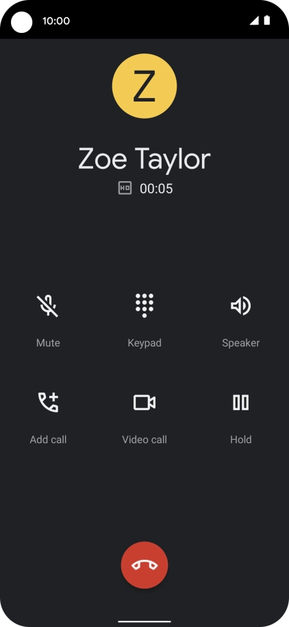 Press the end call icon. Press the end call icon.