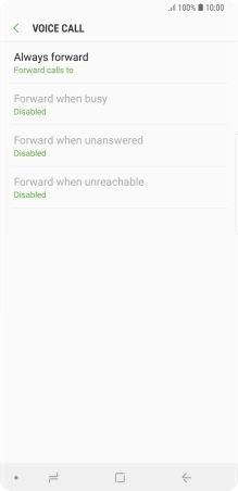 Press the required divert type. Press the required divert type.