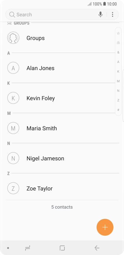 Press the new contact icon. Press the new contact icon.