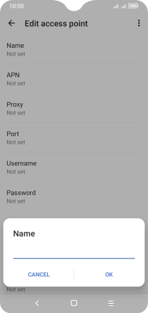 Key in Vodafone Internet and press OK. Key in Vodafone Internet and press OK.