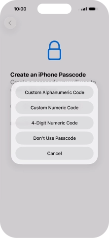 Follow the instructions on the screen to turn on use of phone lock code or press Don't Use Passcode. Follow the instructions on the screen to turn on use of phone lock code or press Don't Use Passcode.