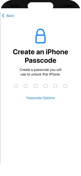 Press Passcode Options. Press Passcode Options.