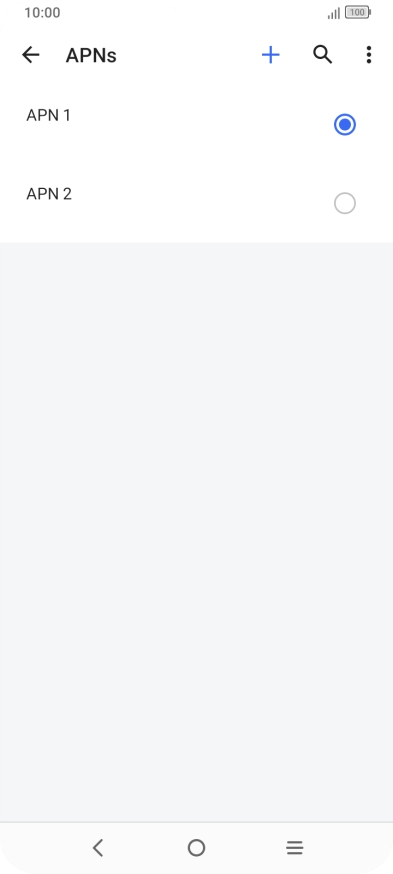 Press the field next to the required data connection to activate it. Press the field next to the required data connection to activate it.