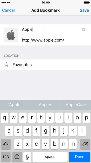 Key in the required name of the bookmark and press Save. Key in the required name of the bookmark and press Save.