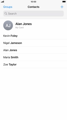 Press the required contact. Press the required contact.