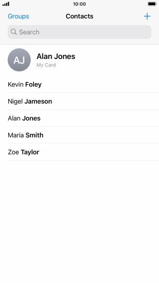 Press the required contact. Press the required contact.