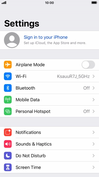 Press Sign in to your iPhone. Press Sign in to your iPhone.