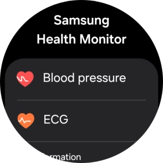 Press Blood pressure and follow the instructions on the screen to measure your blood pressure. Press Blood pressure and follow the instructions on the screen to measure your blood pressure.