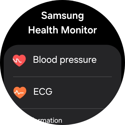 Press Blood pressure and follow the instructions on the screen to measure your blood pressure. Press Blood pressure and follow the instructions on the screen to measure your blood pressure.