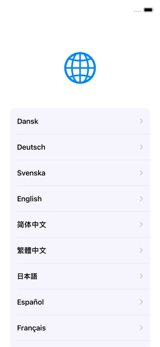 Press the required language. Press the required language.