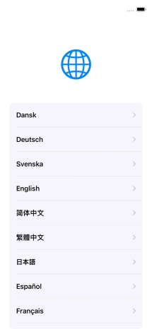 Press the required language. Press the required language.