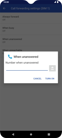 Key in +61414121121 and press TURN ON. Key in +61414121121 and press TURN ON.