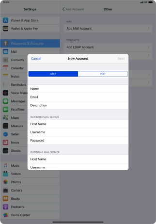 Press IMAP. Press IMAP.