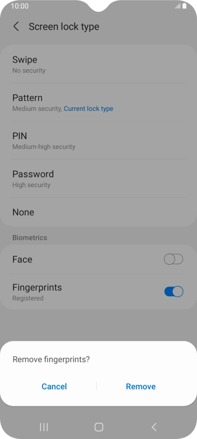 Press Remove. Press Remove.