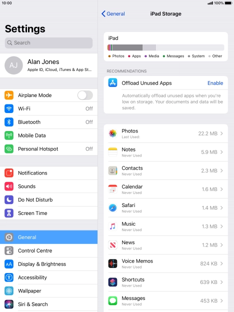 Press the required app. Press the required app.