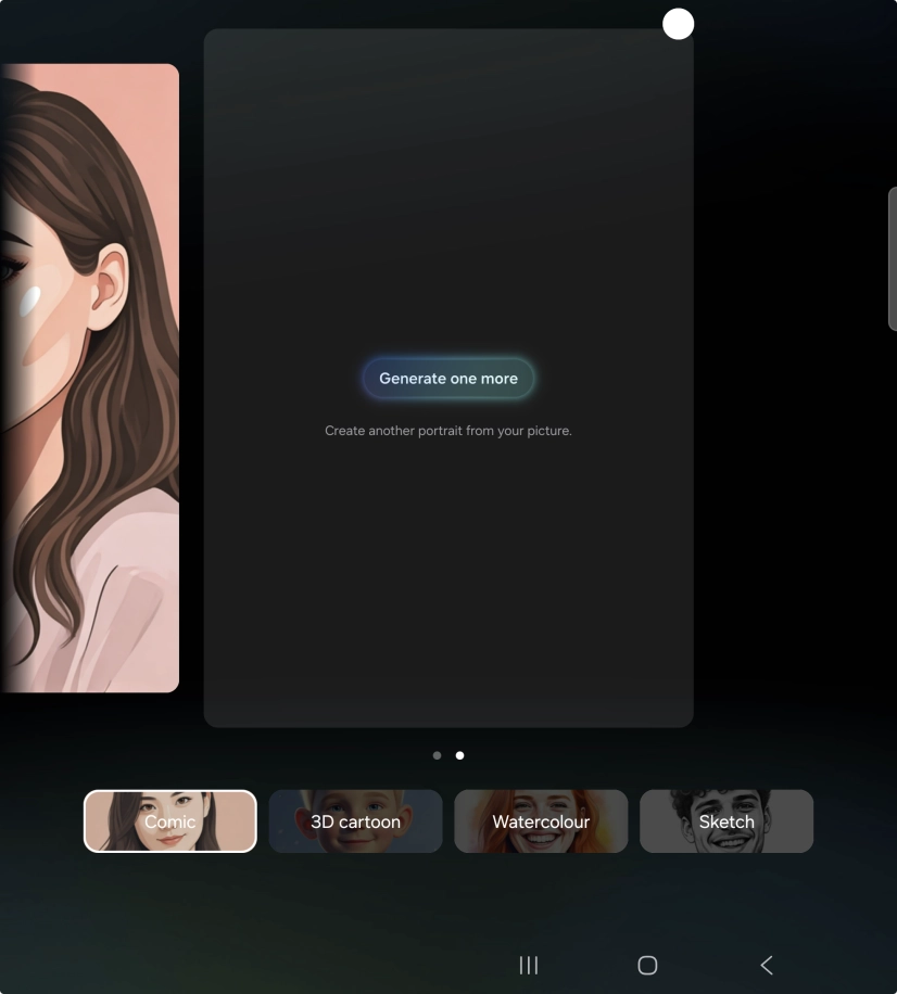 Press Generate one more to generate a new photo suggestion. Press Generate one more to generate a new photo suggestion.