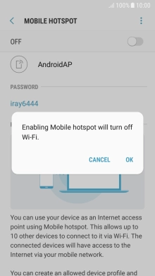 If Wi-Fi is turned on, press OK. If Wi-Fi is turned on, press OK.