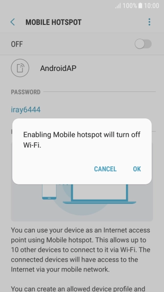 If Wi-Fi is turned on, press OK. If Wi-Fi is turned on, press OK.