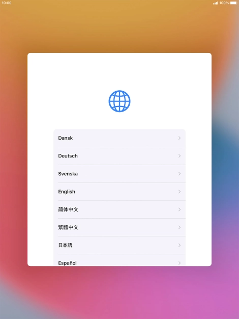 Press the required language. Press the required language.