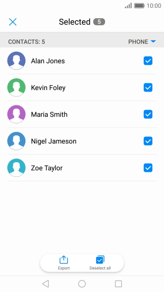 Press Export. Press Export.