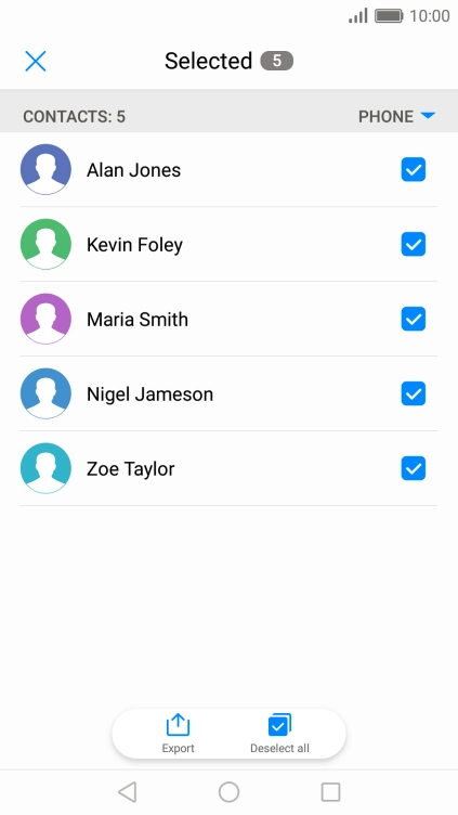 Press Export. Press Export.