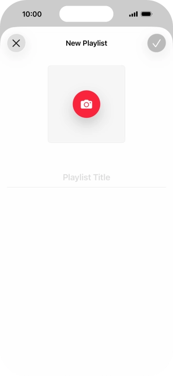 Press the text input field and key in a name for the playlist. Press the text input field and key in a name for the playlist.