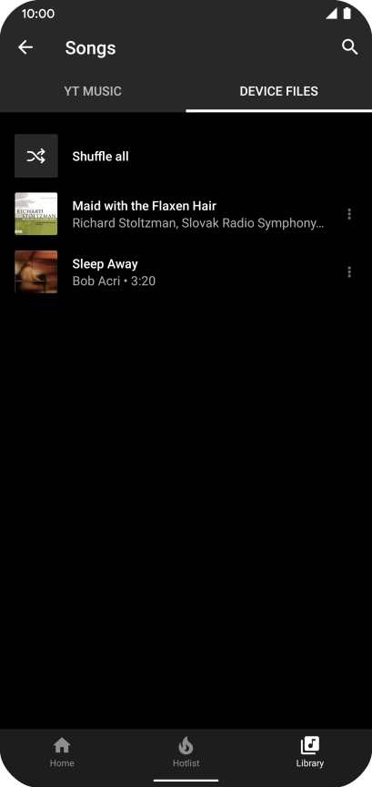 Press the required audio file. Press the required audio file.