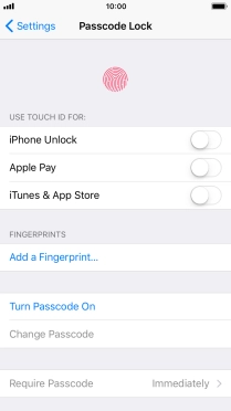 Press Turn Passcode On and key in a phone lock code of your own choice twice. Press Turn Passcode On and key in a phone lock code of your own choice twice.