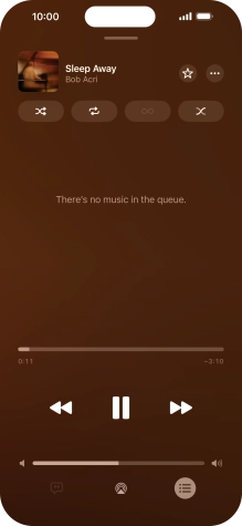 Press the shuffle icon to turn the function on or off. Press the shuffle icon to turn the function on or off.