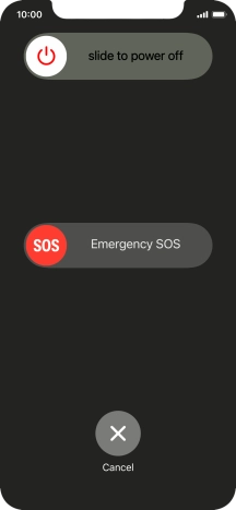 Press and drag the power off icon right. Press and drag the power off icon right.