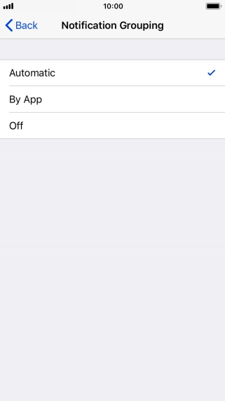 Press the required setting. Press the required setting.