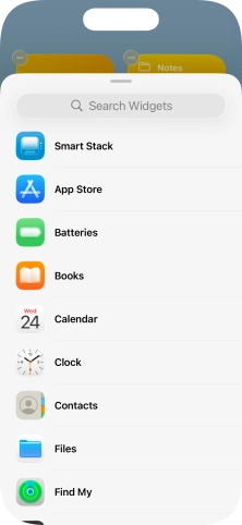 Press the required widget. Press the required widget.
