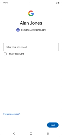 Press Enter your password and key in the password for your Google account. Press Enter your password and key in the password for your Google account.