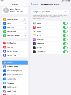Press Background App Refresh. Press Background App Refresh.