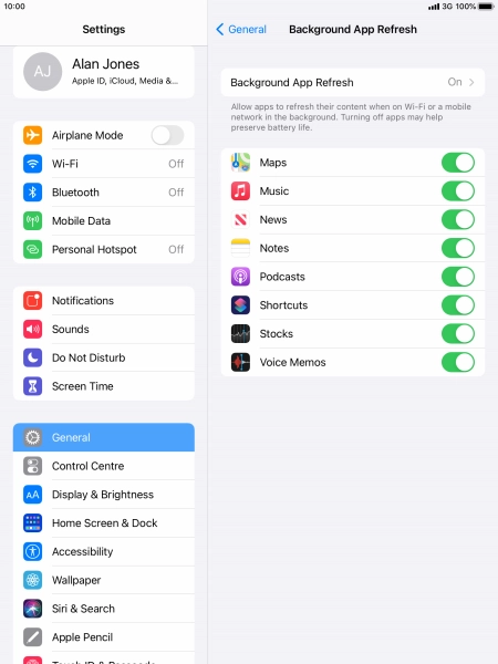 Press Background App Refresh. Press Background App Refresh.