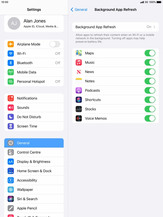 Press Background App Refresh. Press Background App Refresh.