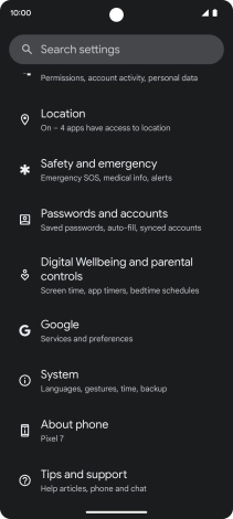 Press Passwords and accounts. Press Passwords and accounts.