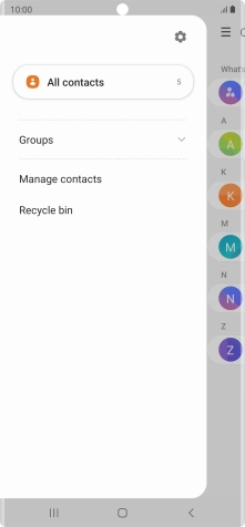 Press Manage contacts. Press Manage contacts.